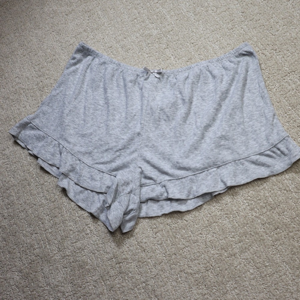 Wild Fable Gray Ribbed Ruffle Sleep Shorts XL Style 544XL7